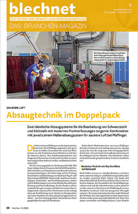 Absaugtechnik im Doppelpack Blechnet Bericht