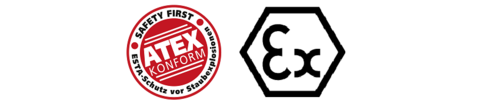Logo ATEX und Ex. Logo ATEX und Ex.