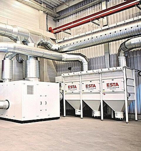 Das Hallenlüftungssystem von ESTA bei der Firma Faist.