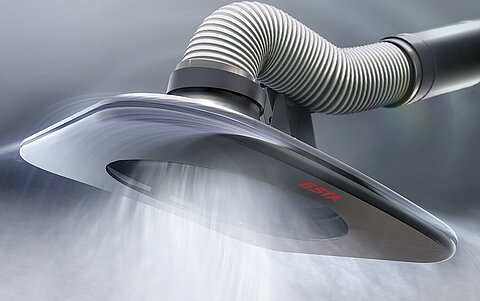 A dust extractor ensures clean air.