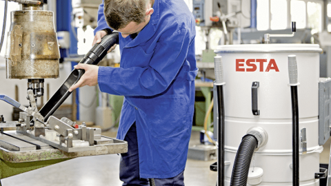 Industrial Vacuum cleaner in use