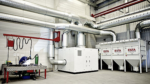 The central extraction system DUSTMAC has got a modular construction.