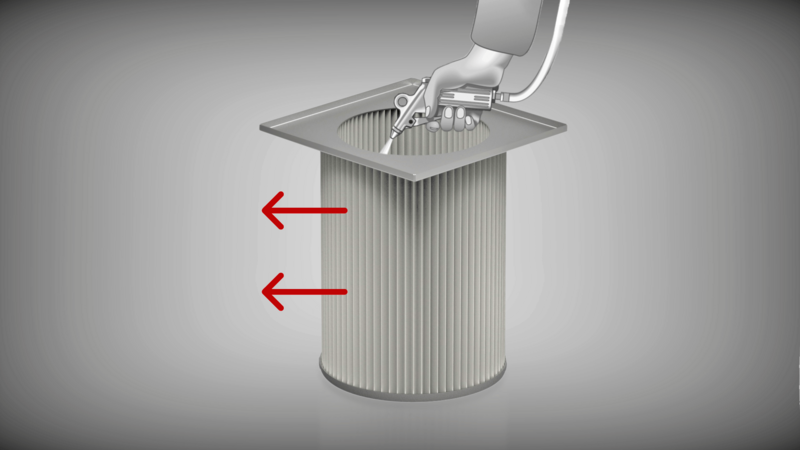 Manual standard filter cleaning
