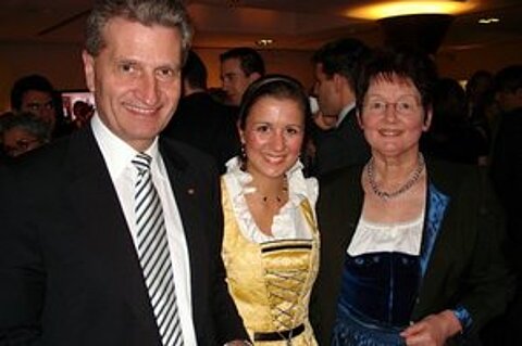 Günther Oettinger, ESTA Gesellschafterin Jessica Kulitz und Elisabeth Jeggle.