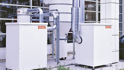 Der Hochdruckventilator HDV mit Anschluss an eine Rohrleitung zur Schweissrauch Absaugung und Absaugung von Stäuben und Spänen an mehreren Arbeitsplätzen