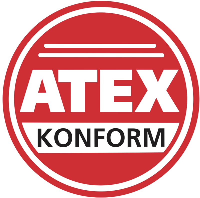 The ATEX mark of conformity.