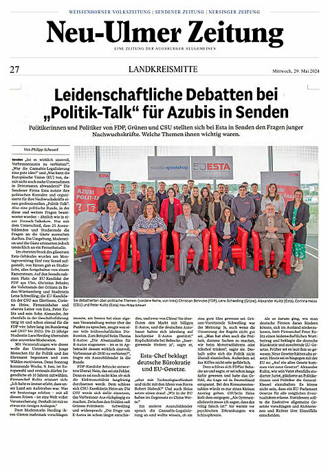 Leidenschaftliche Debatten bei Politik-Talk für Azubis in Senden