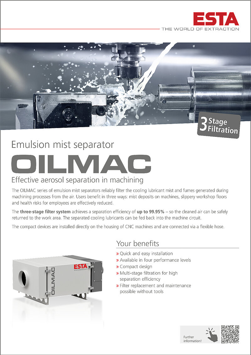 oil mist separator OILMAC by ESTA Extraction