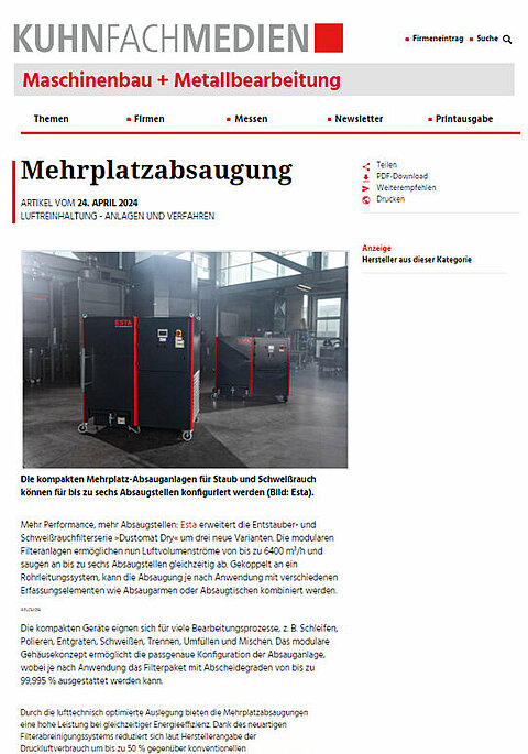 Weg mit Schweißrauch und Staub