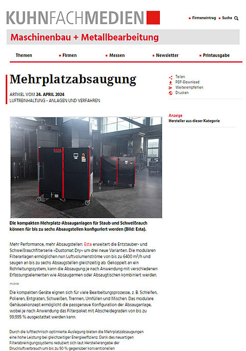 Weg mit Schweißrauch und Staub
