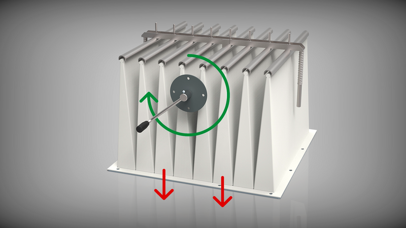 Die Taschenfilterabreinigung der TK-Serie von ESTA.