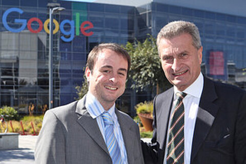 Alexander Kulitz mit EU-Kommissar Günther Oettinger im Silicon Valley Alexander Kulitz mit EU-Kommissar Günther Oettinger im Silicon Valley